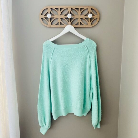 Free People Found My Friend Sweater Teal Sz Small - Picture 6 of 9
